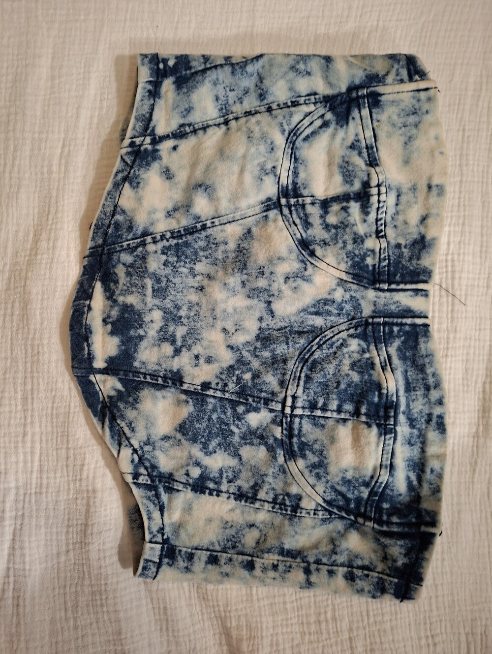 Tie-Dye Blue and White Mini Skirt